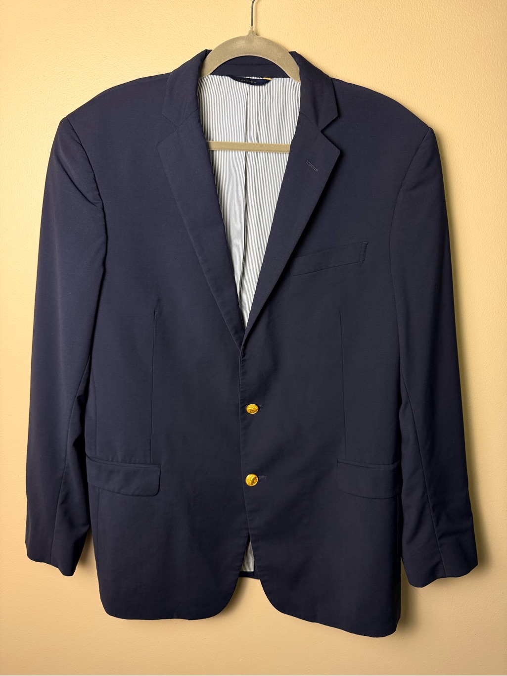 Brooks Brothers Explorer Regent Fit Navy Wool Blazer Gold Buttons 42l
